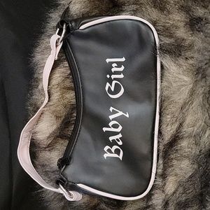 BABY GIRL Black and Pink Mini Purse